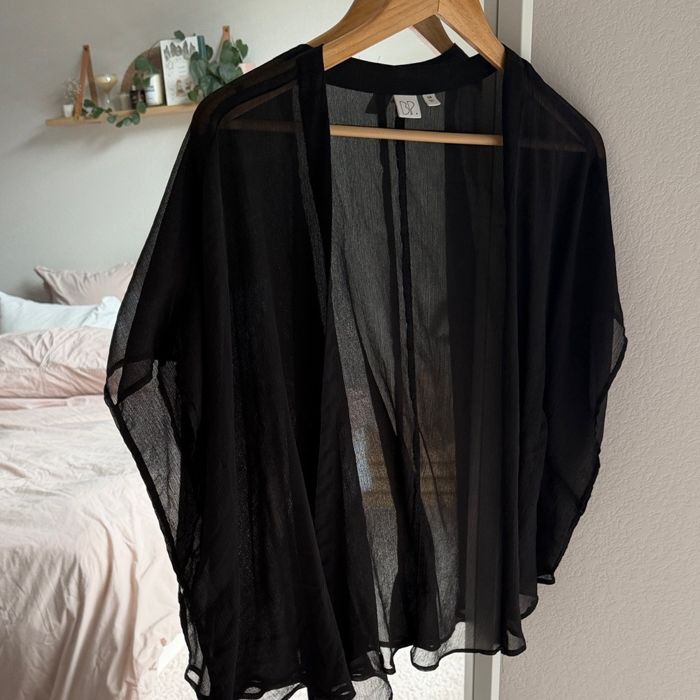 Urban Outfitters Sheer Black Kimono Cardigan